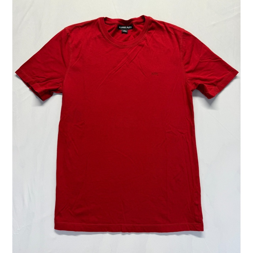 Michael Kors T Shirt Mens Small Red Cotton Embroidered Logo MK Everyday Wear